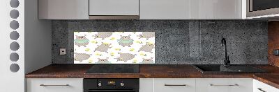 Splashback panel for kitchen Misie Illustration