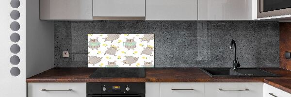 Splashback panel for kitchen Misie Illustration