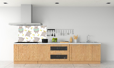 Splashback panel for kitchen Misie Illustration