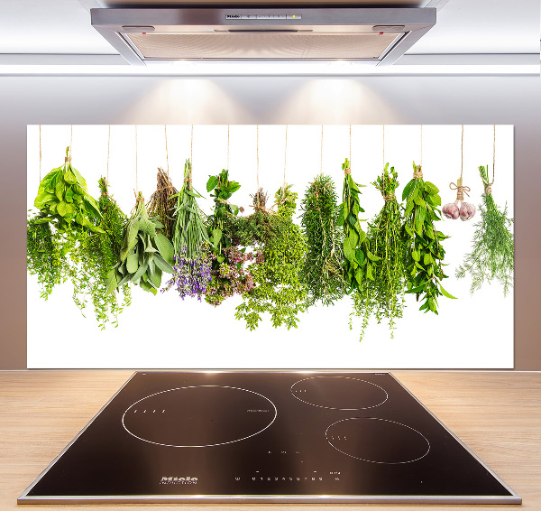 Cooker splashback Herbs on a string