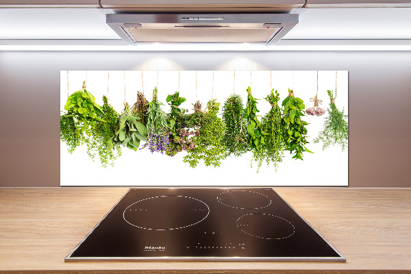 Cooker splashback Herbs on a string