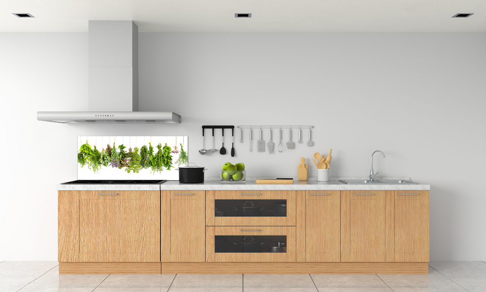 Cooker splashback Herbs on a string