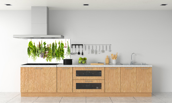 Cooker splashback Herbs on a string