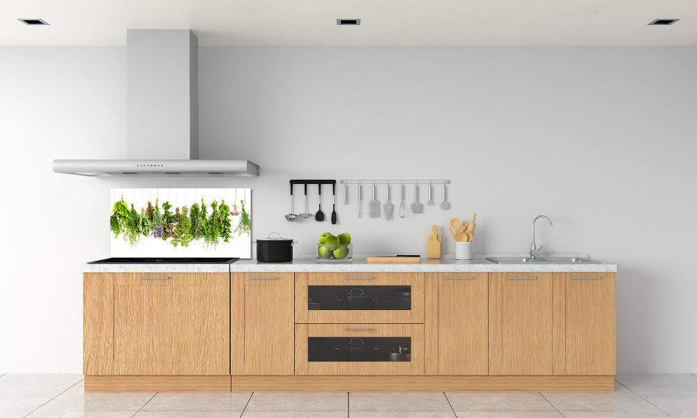 Cooker splashback Herbs on a string