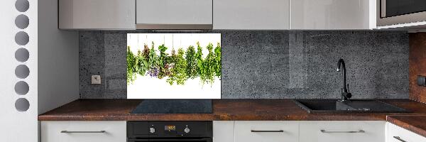 Cooker splashback Herbs on a string