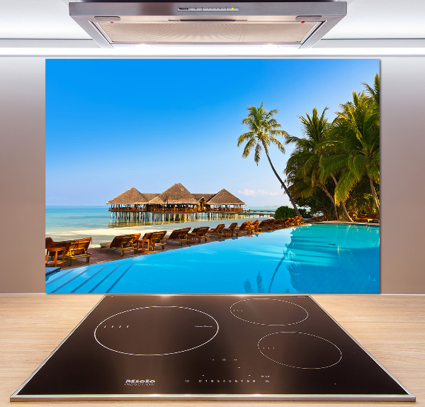 Cooker splashback Swimming pool in the Maldives