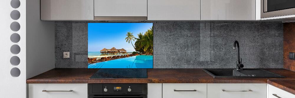 Cooker splashback Swimming pool in the Maldives