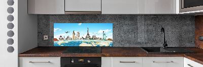 Cooker splashback World monuments