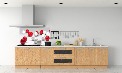 Cooker splashback Red and white balls