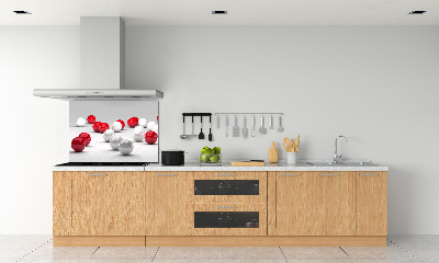 Cooker splashback Red and white balls