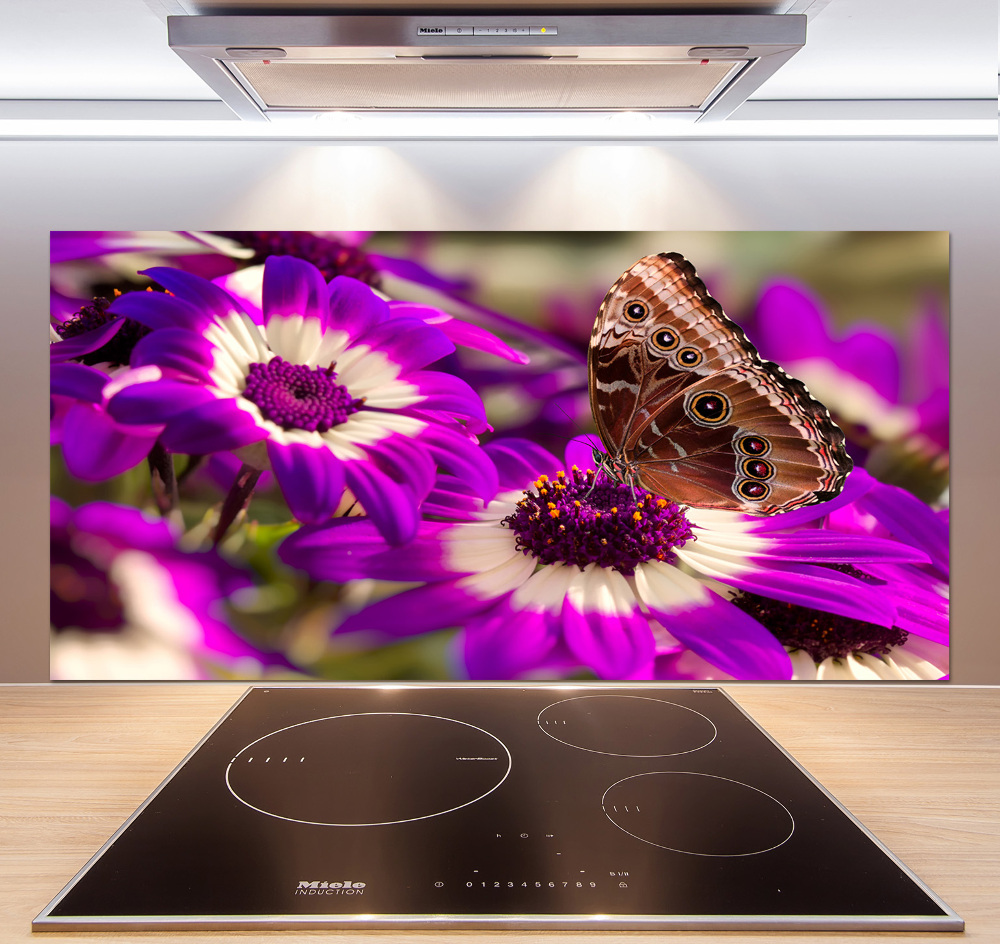 Kitchen splashback Flower butterfly