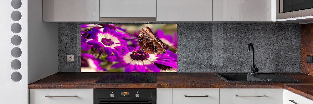 Kitchen splashback Flower butterfly