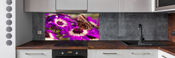 Kitchen splashback Flower butterfly