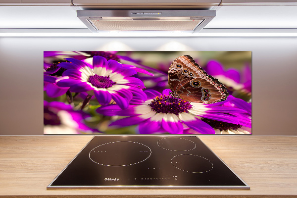 Kitchen splashback Flower butterfly