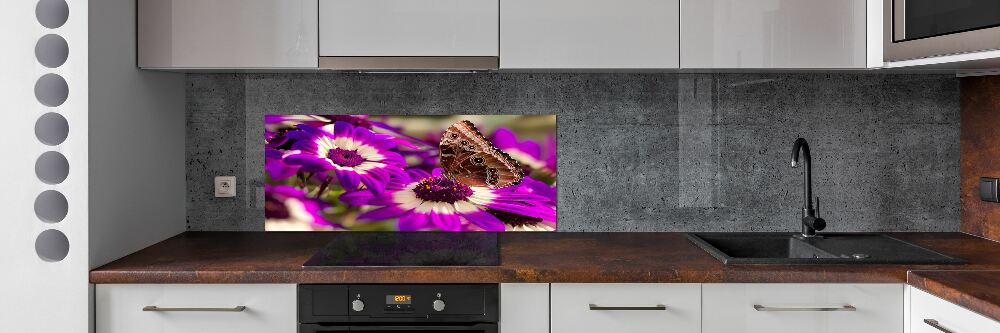 Kitchen splashback Flower butterfly