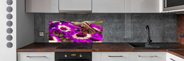 Kitchen splashback Flower butterfly