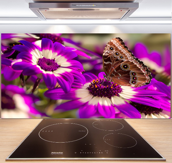 Kitchen splashback Flower butterfly