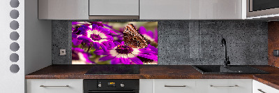 Kitchen splashback Flower butterfly