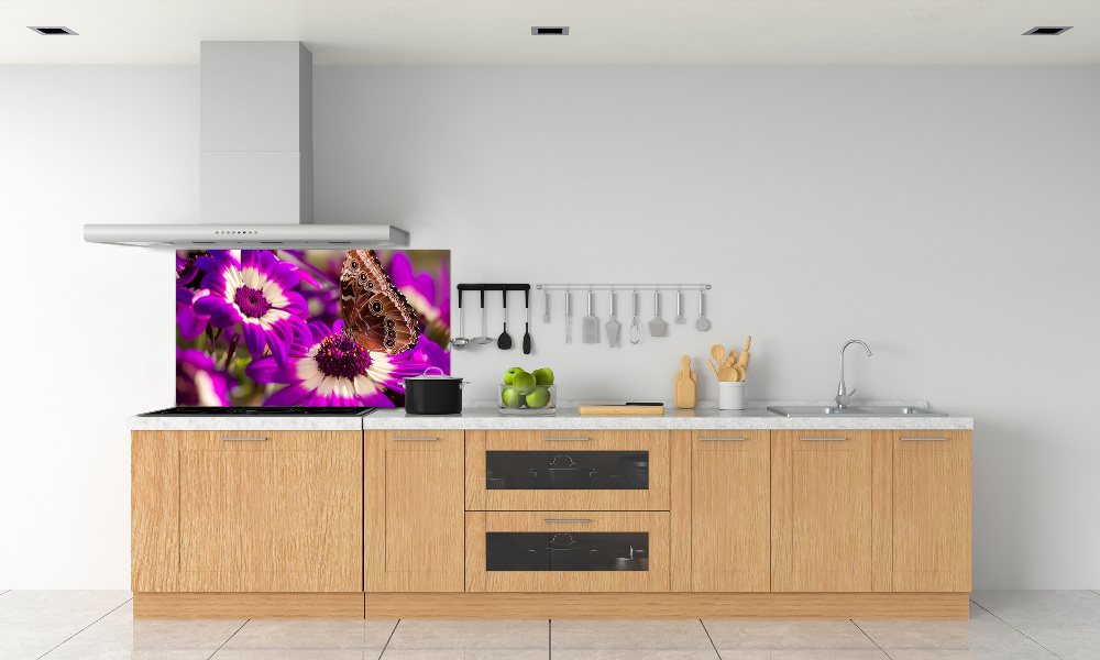 Kitchen splashback Flower butterfly