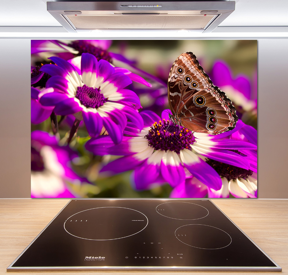 Kitchen splashback Flower butterfly