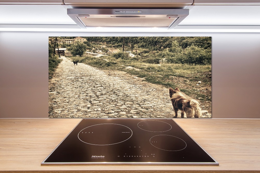 Kitchen splashback Two dogs on the hill