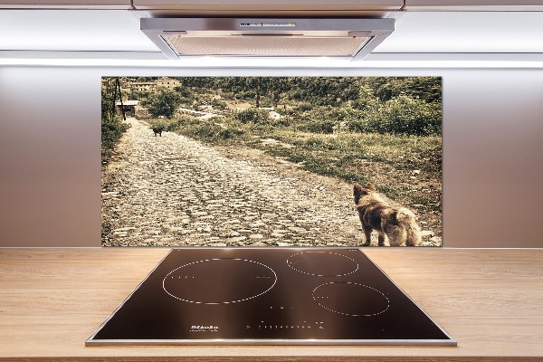 Kitchen splashback Two dogs on the hill