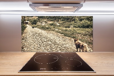 Kitchen splashback Two dogs on the hill