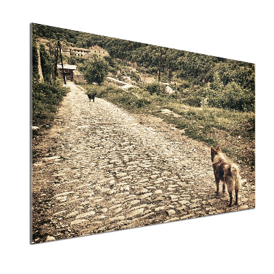 Kitchen splashback Two dogs on the hill