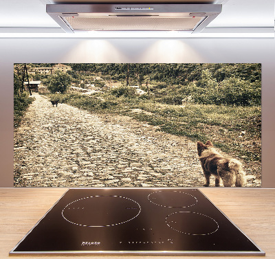 Kitchen splashback Two dogs on the hill