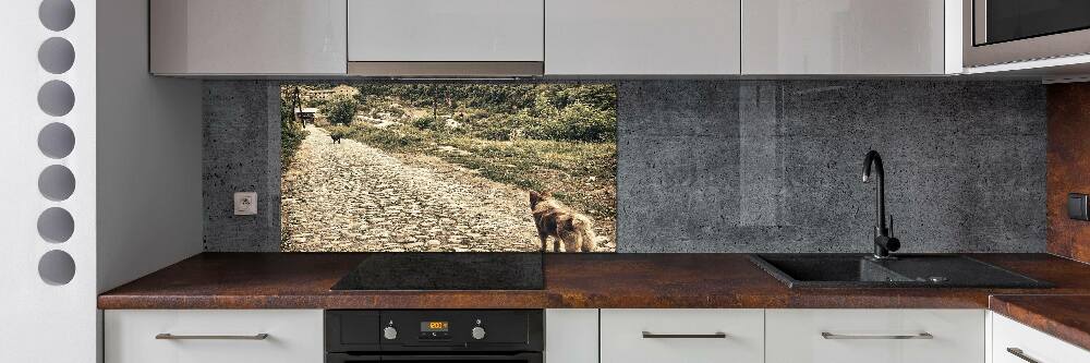 Kitchen splashback Two dogs on the hill