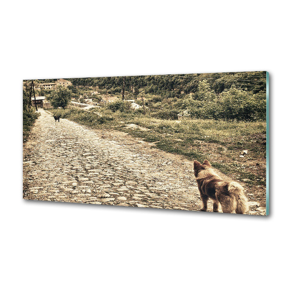 Kitchen splashback Two dogs on the hill