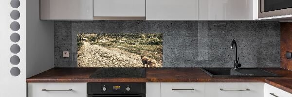 Kitchen splashback Two dogs on the hill