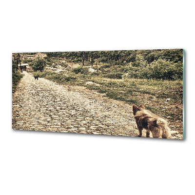 Kitchen splashback Two dogs on the hill