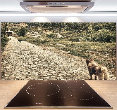 Kitchen splashback Two dogs on the hill