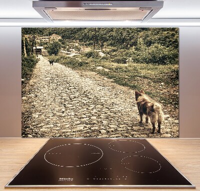 Kitchen splashback Two dogs on the hill