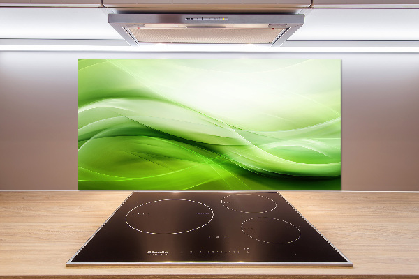 Cooker splashback Green waves