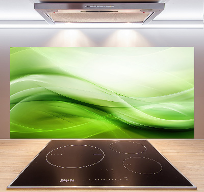 Cooker splashback Green waves