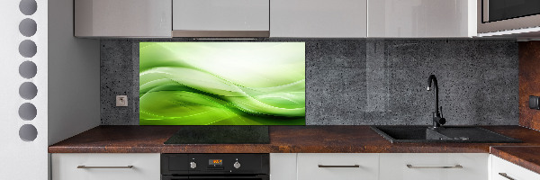 Cooker splashback Green waves