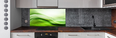 Cooker splashback Green waves