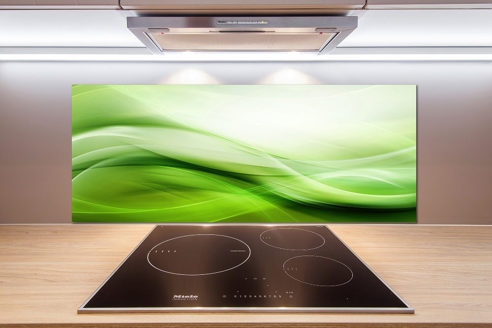 Cooker splashback Green waves