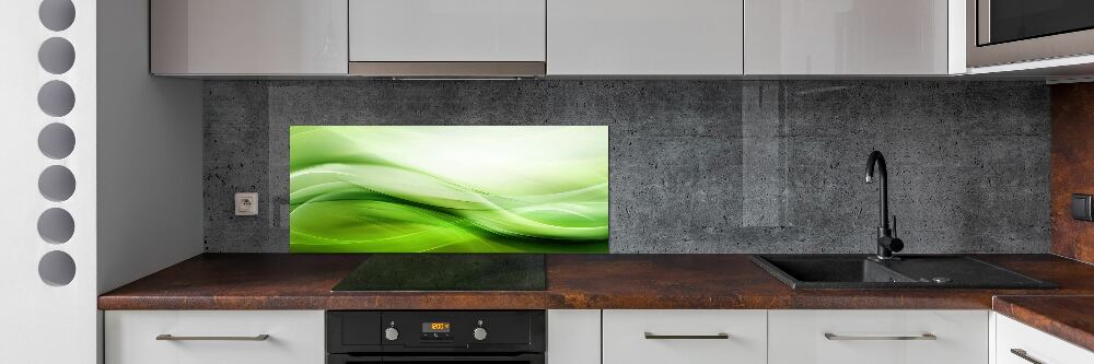 Cooker splashback Green waves