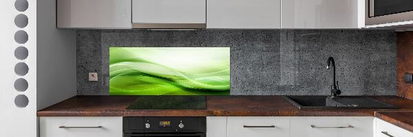 Cooker splashback Green waves