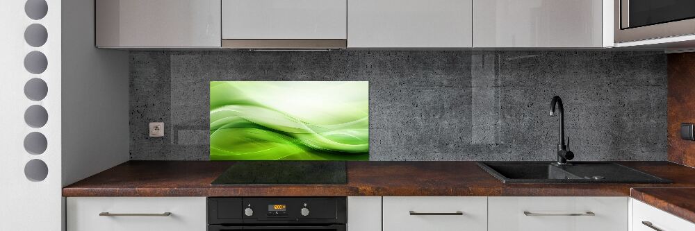 Cooker splashback Green waves