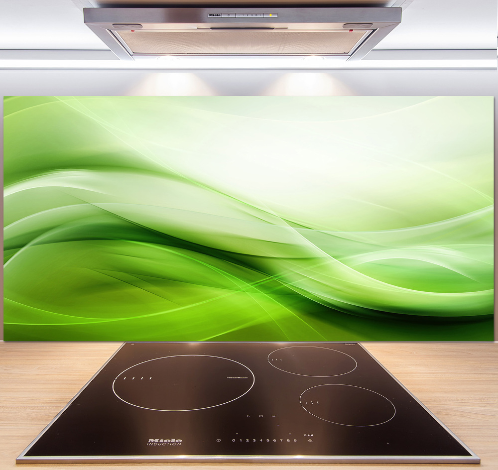 Cooker splashback Green waves