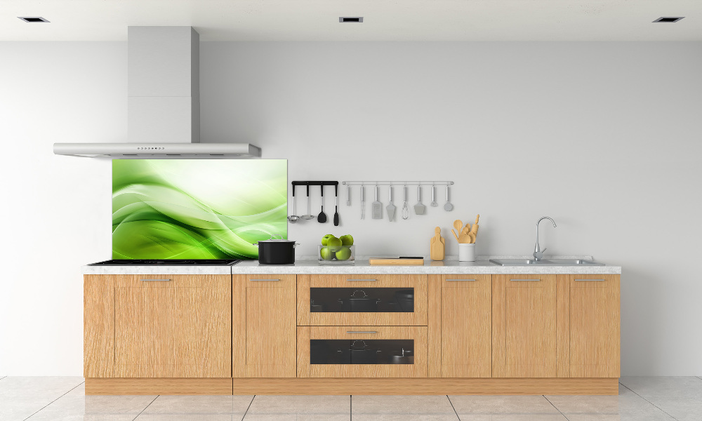 Cooker splashback Green waves