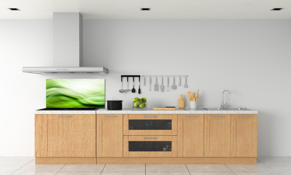 Cooker splashback Green waves