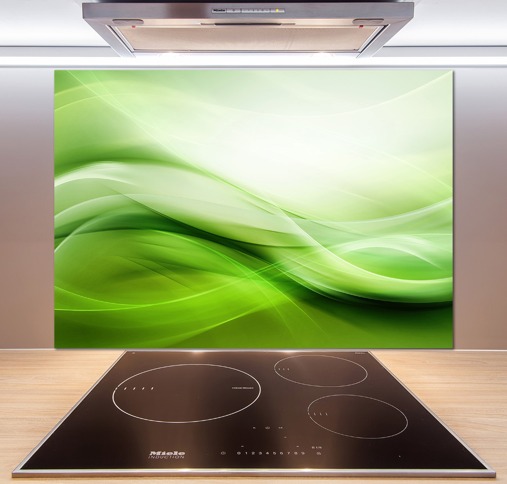 Cooker splashback Green waves