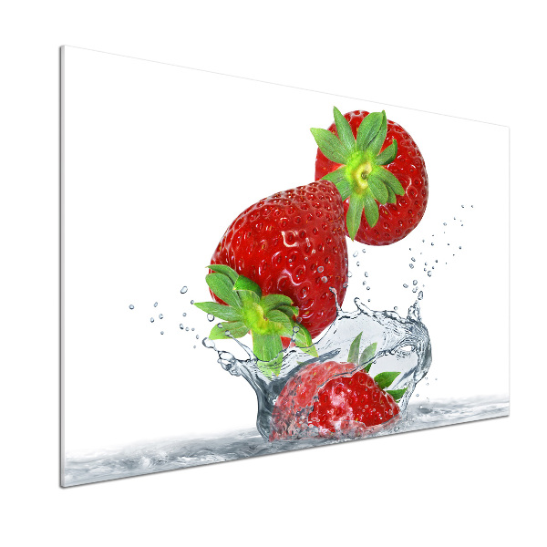 Kitchen splashback Falling strawberries