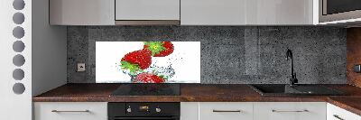 Kitchen splashback Falling strawberries