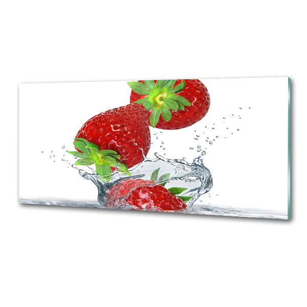 Kitchen splashback Falling strawberries